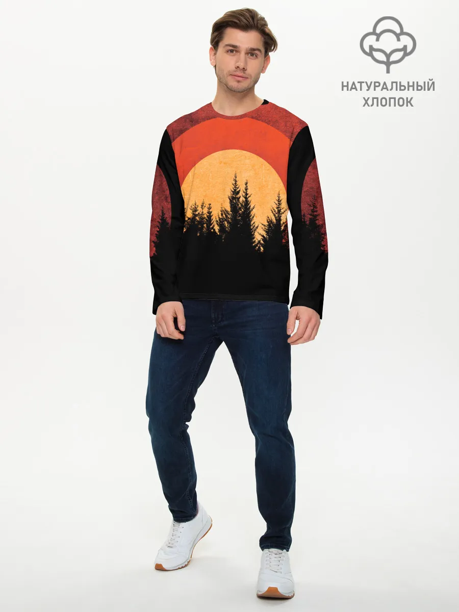 Мужской лонгслив базовый / ЛЕСНИК 3D