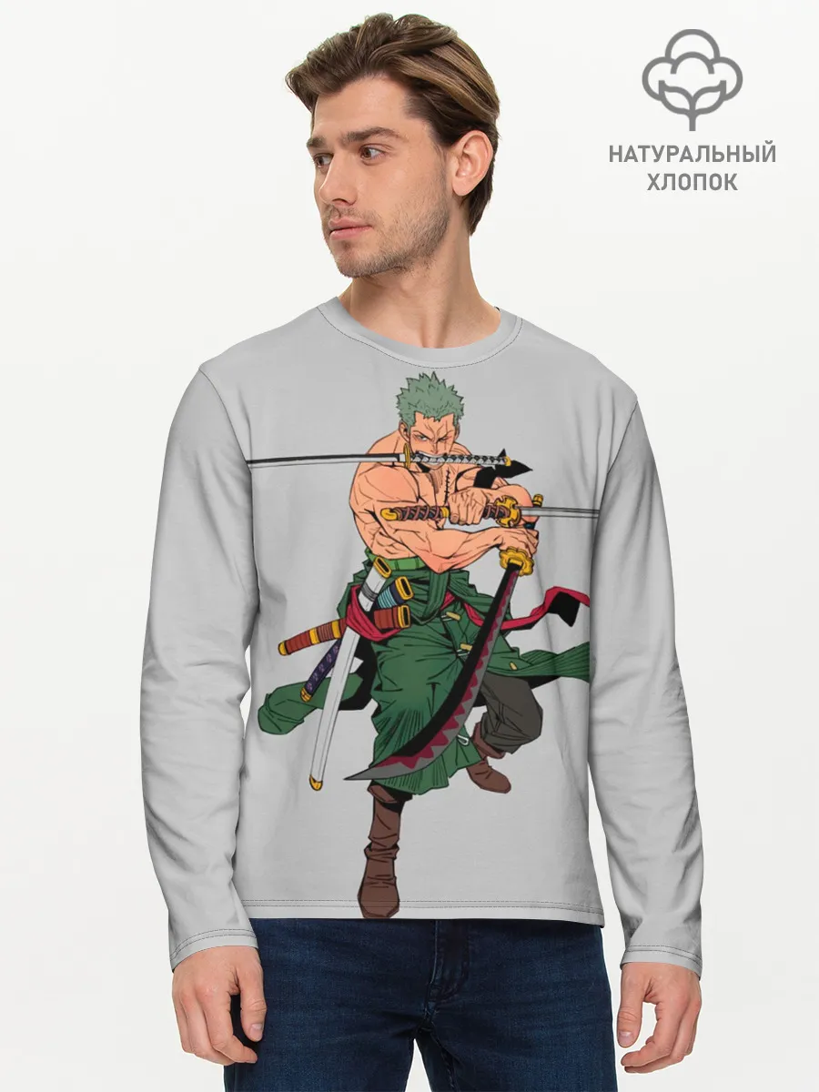 Мужской лонгслив базовый / Арт Ророноа Зоро, One Piece