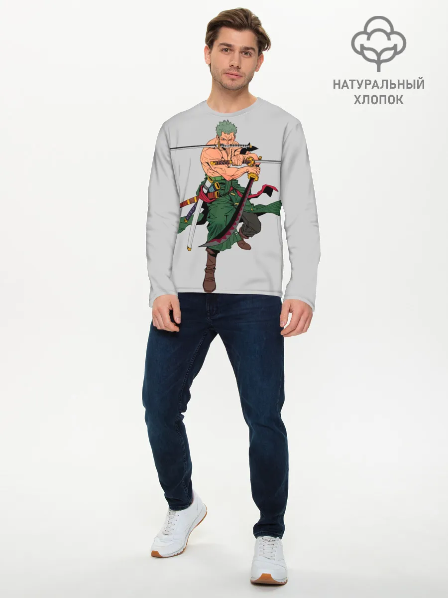 Мужской лонгслив базовый / Арт Ророноа Зоро, One Piece
