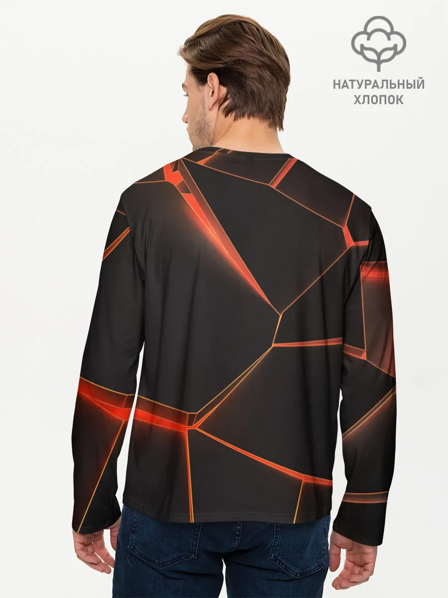 Мужской лонгслив базовый / Лава 3D