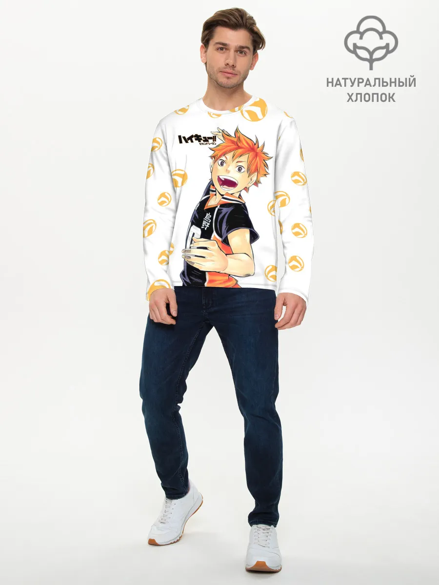 Мужской лонгслив базовый / Мощный удар Шоё Хината Haikyuu!!