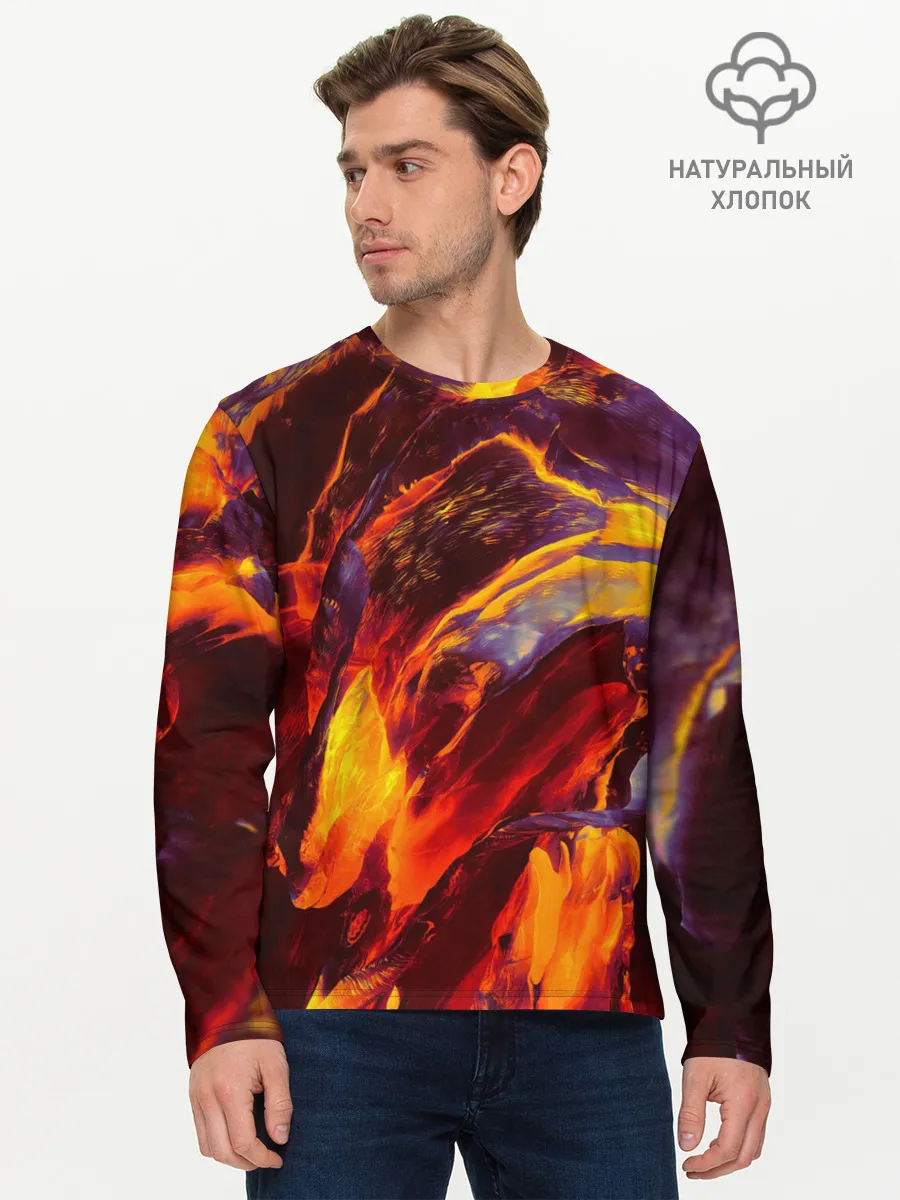 Мужской лонгслив базовый / ОГНЕННЫЙ ГРАНЖ | FIRE GRUNGE