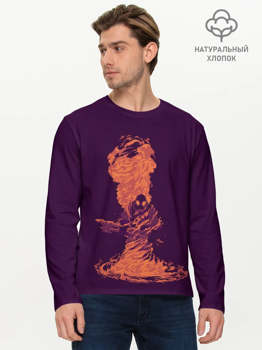Мужской лонгслив базовый / Pyro in fire