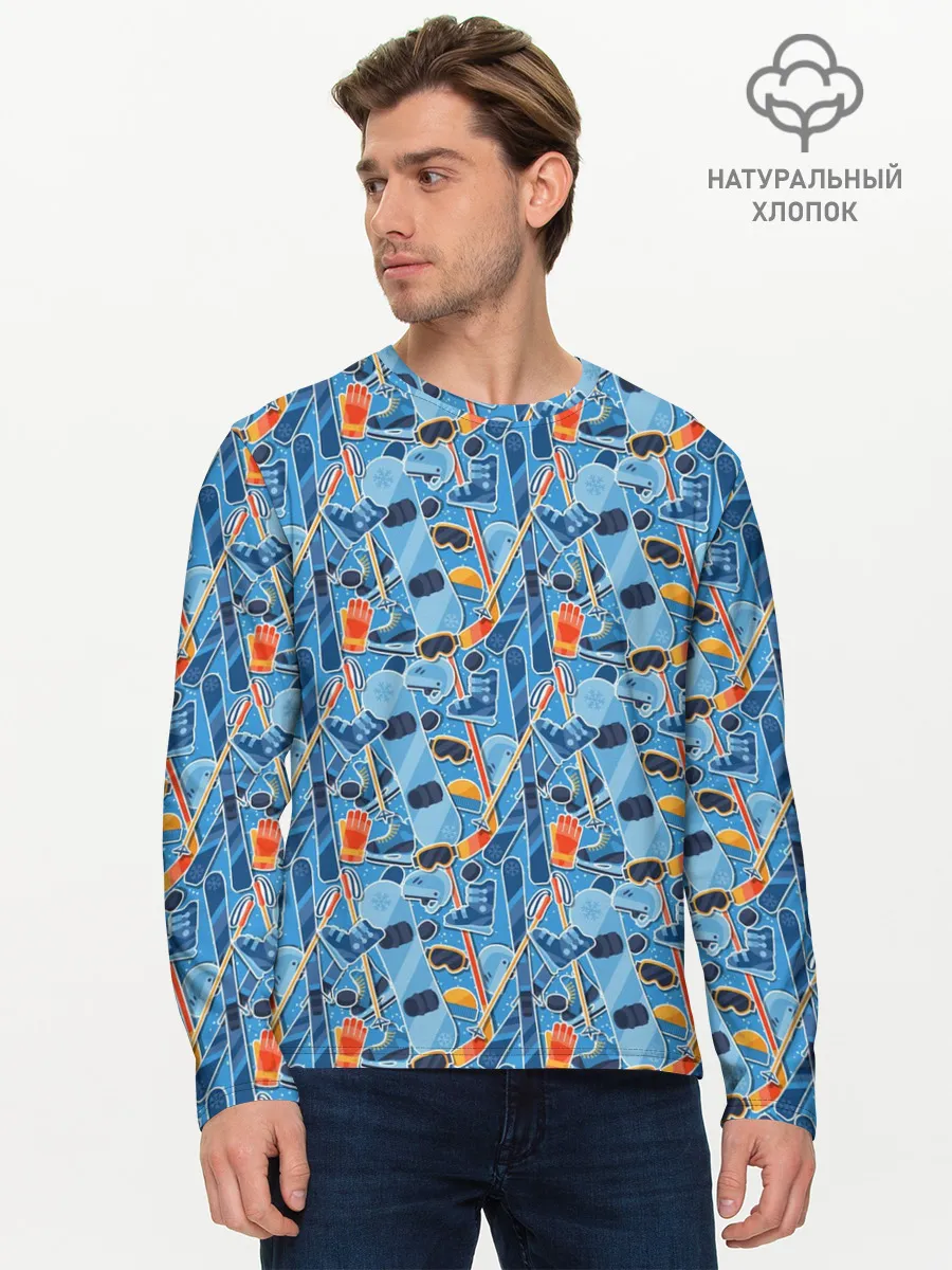 Мужской лонгслив базовый / Зимние виды спорта