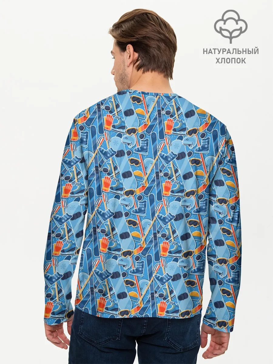 Мужской лонгслив базовый / Зимние виды спорта