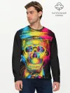 Мужской лонгслив базовый / Череп-анаглиф
