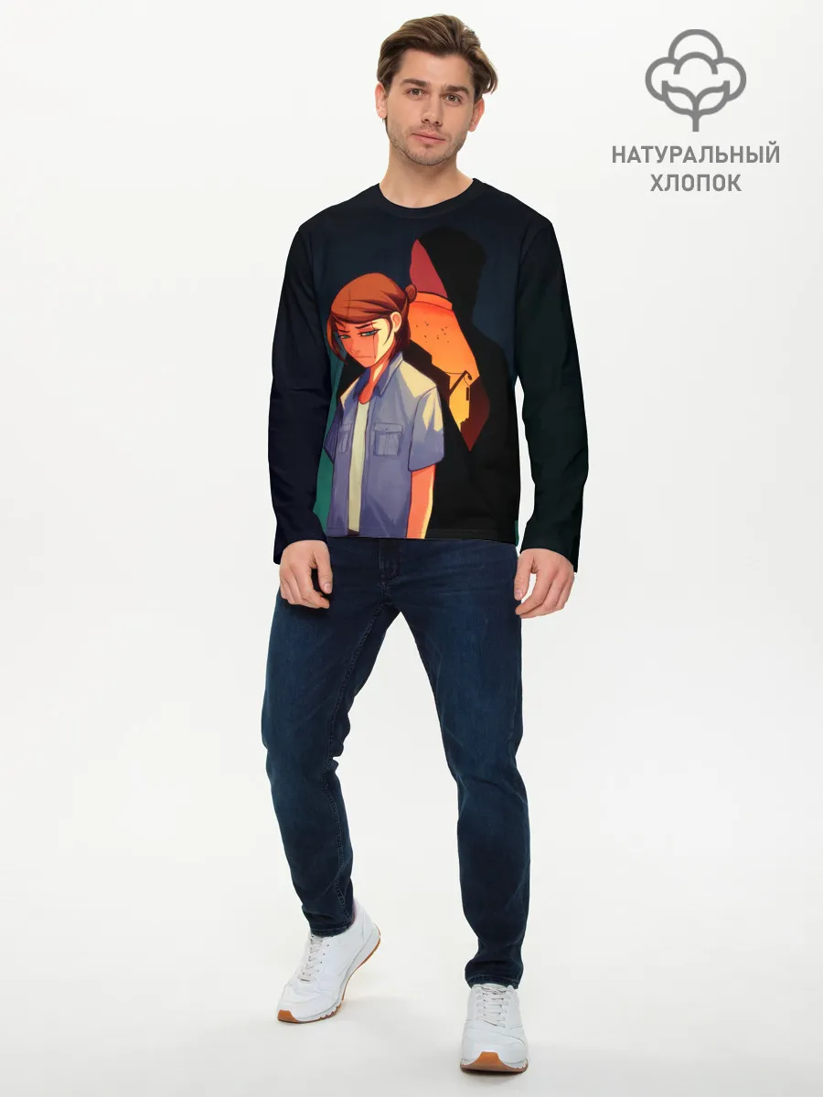 Мужской лонгслив базовый / Анимационные Элли и Джоел
