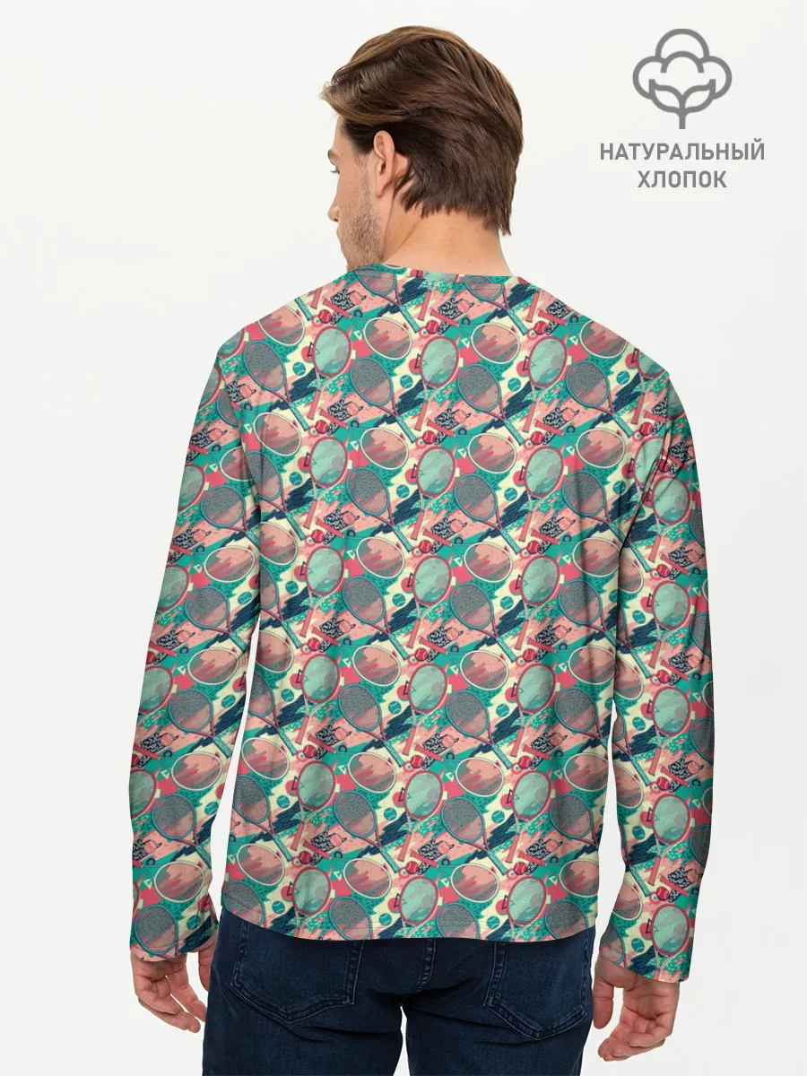 Мужской лонгслив базовый / Теннисные Ракетки