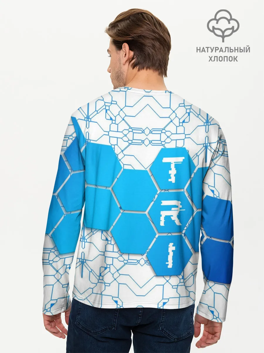 Мужской лонгслив базовый / Плыви, Крути, Беги