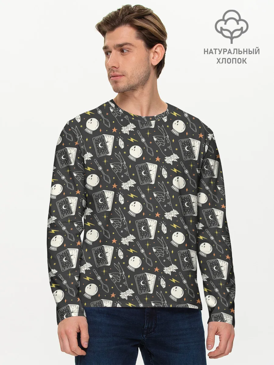 Мужской лонгслив базовый / Мистический фон