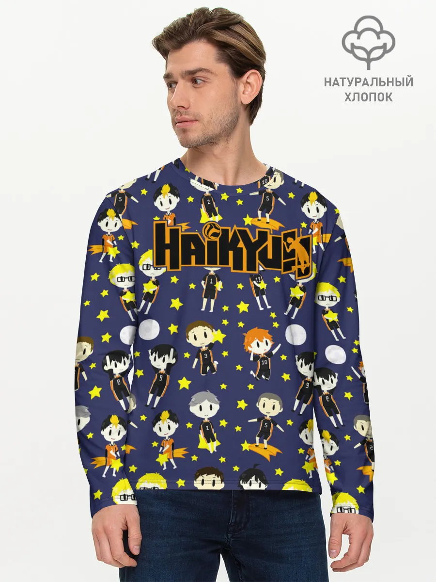 Мужской лонгслив базовый / Команда Карасуно | Haikyuu!!