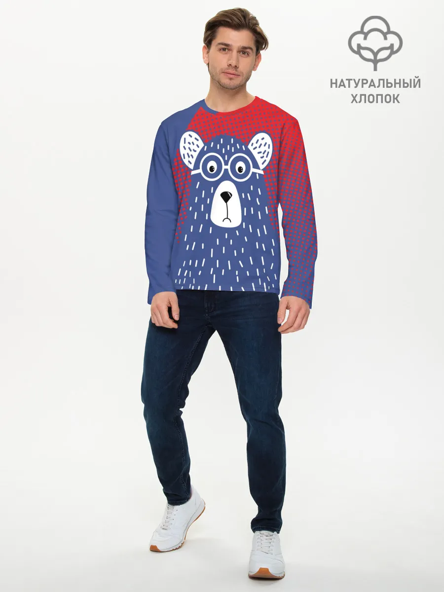 Мужской лонгслив базовый / Медведь