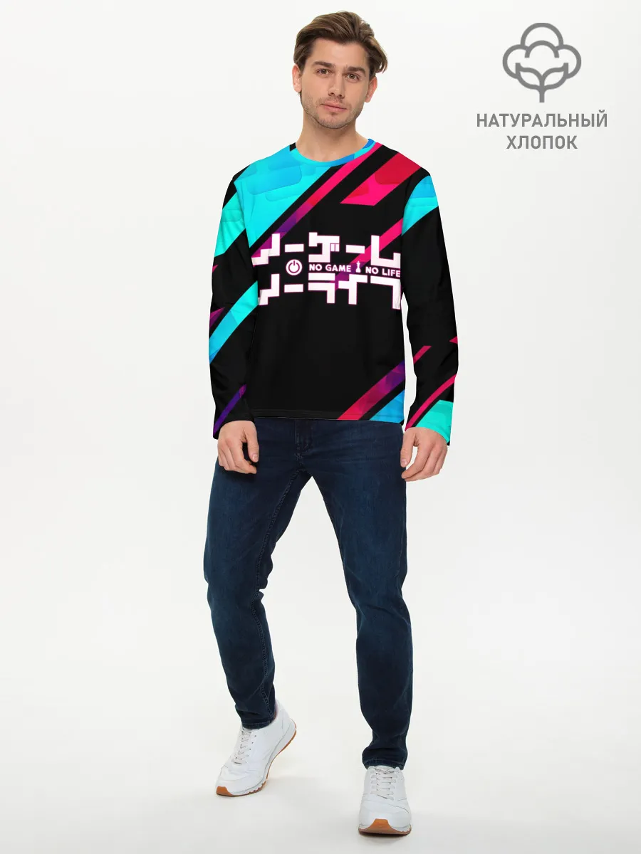 Мужской лонгслив базовый / NO GAME NO LIFE LOGO
