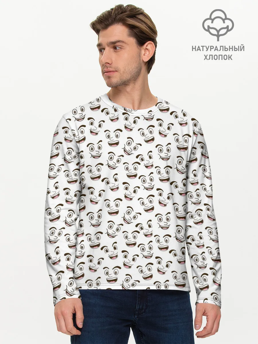 Мужской лонгслив базовый / Рожицы