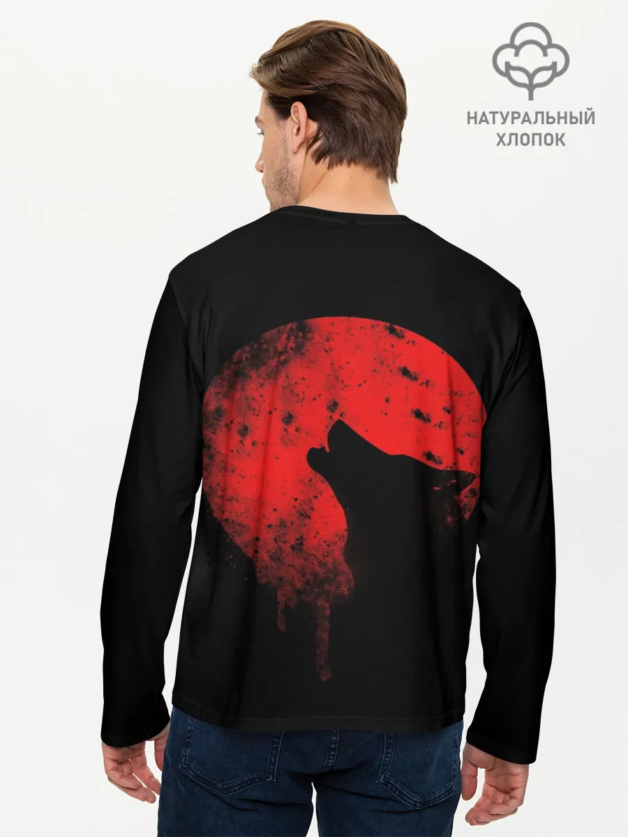 Мужской лонгслив базовый / Wolf 3D