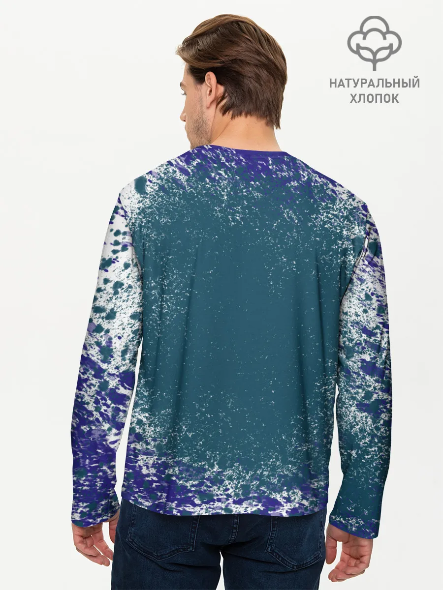 Мужской лонгслив базовый / Голубая сойка