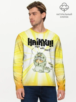 Мужской лонгслив базовый / HEY HEY HEY Котаро Бокуто сова