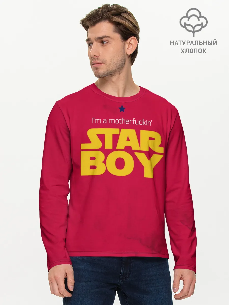 Мужской лонгслив базовый / The Weeknd - Star Boy