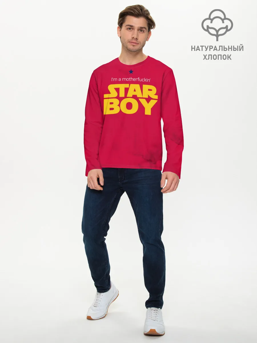 Мужской лонгслив базовый / The Weeknd - Star Boy