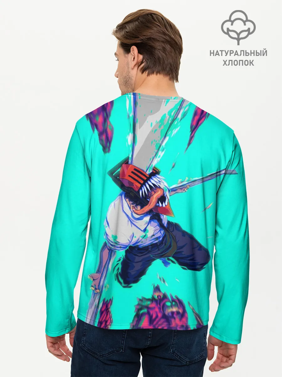 Мужской лонгслив базовый / ЧЕЛОВЕК БЕНЗОПИЛА ДЕНДЖИ