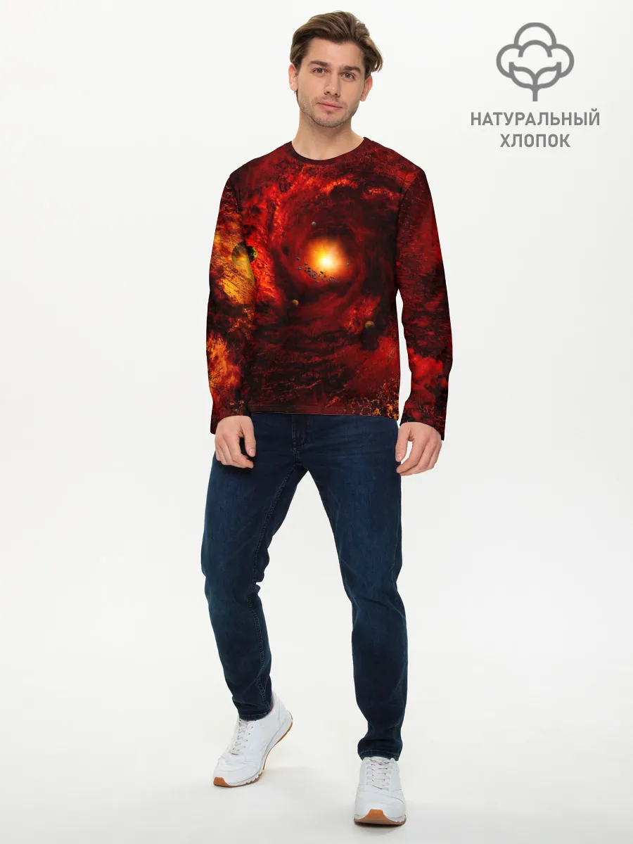 Мужской лонгслив базовый / КОСМИЧЕСКИЙ ВИХРЬ