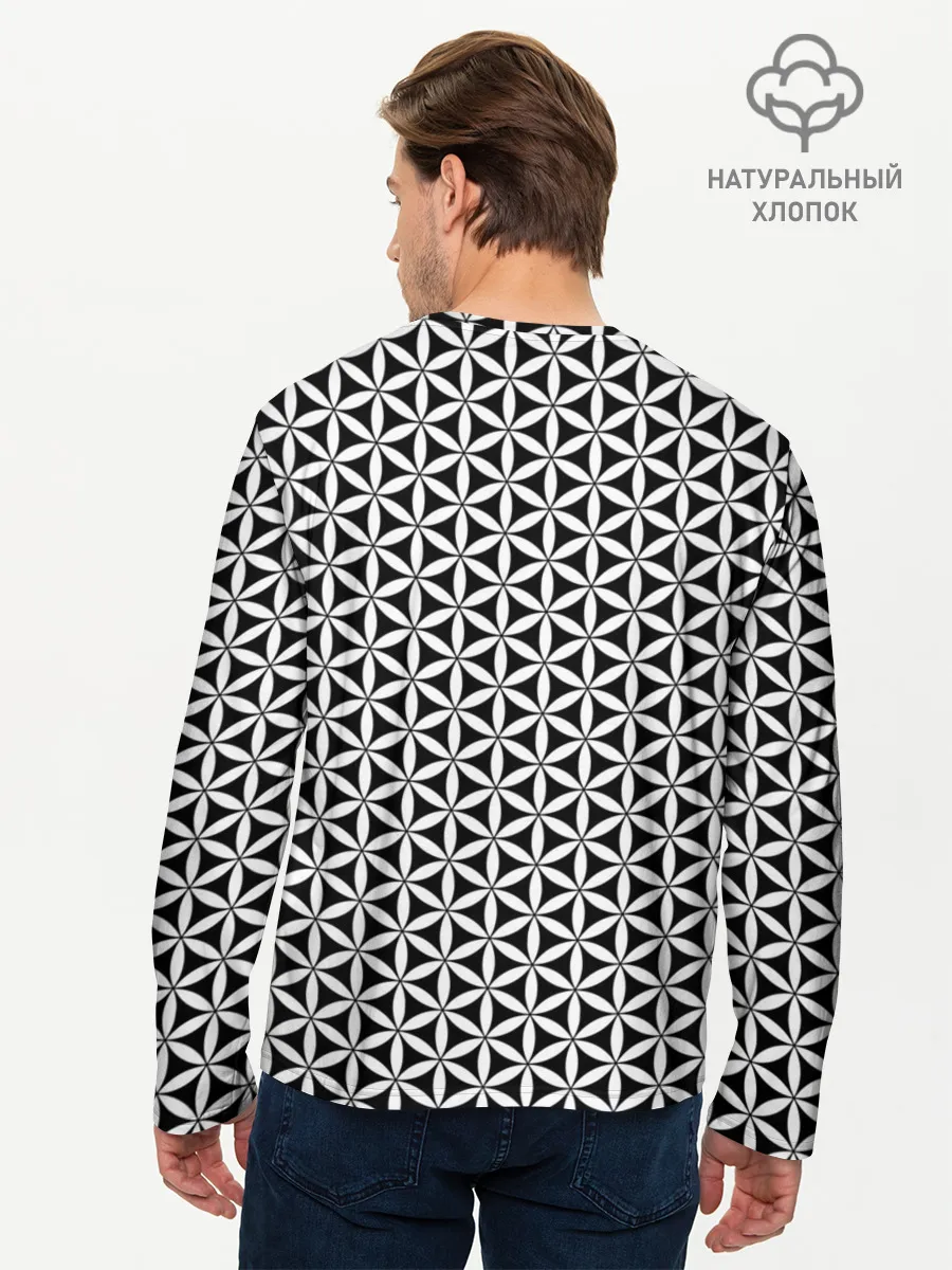 Мужской лонгслив базовый / Цветок Жизни