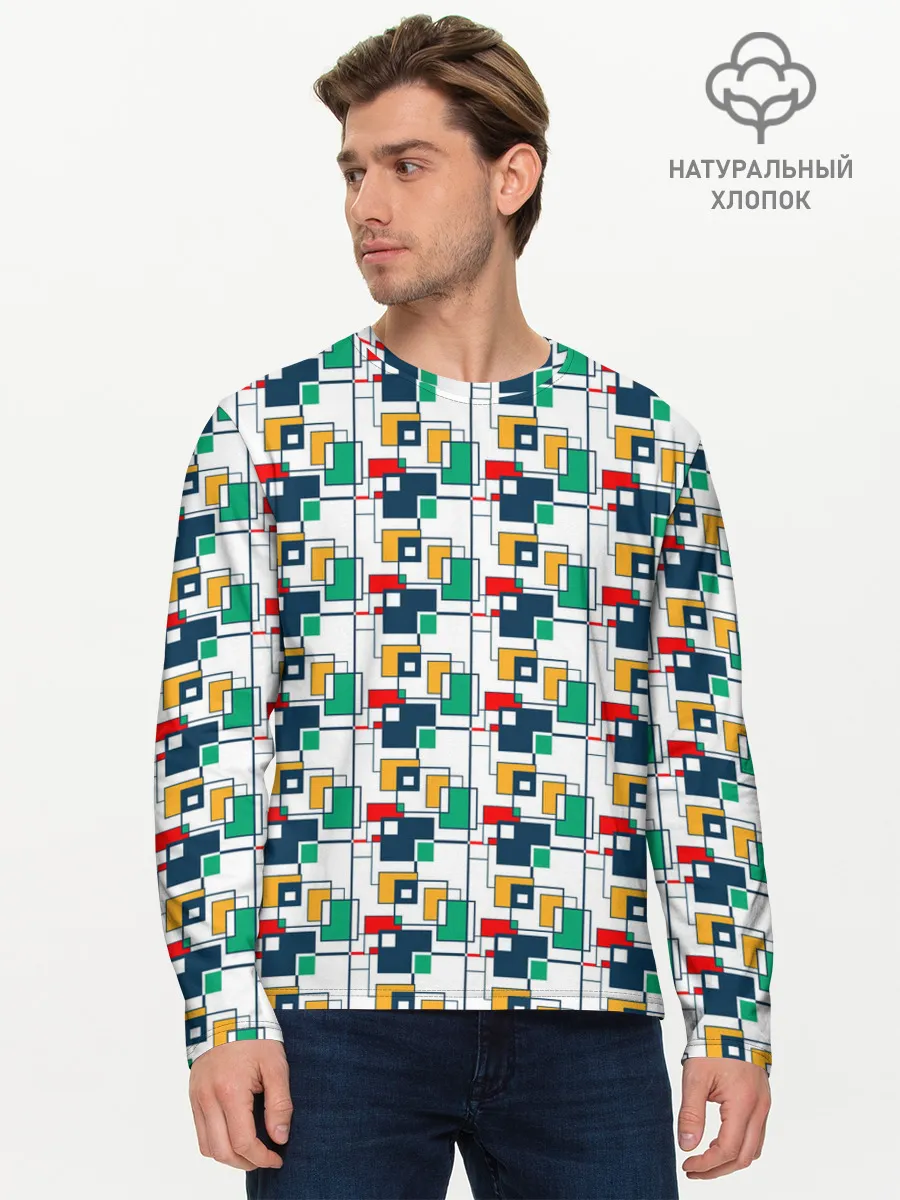 Мужской лонгслив базовый / Геометрия