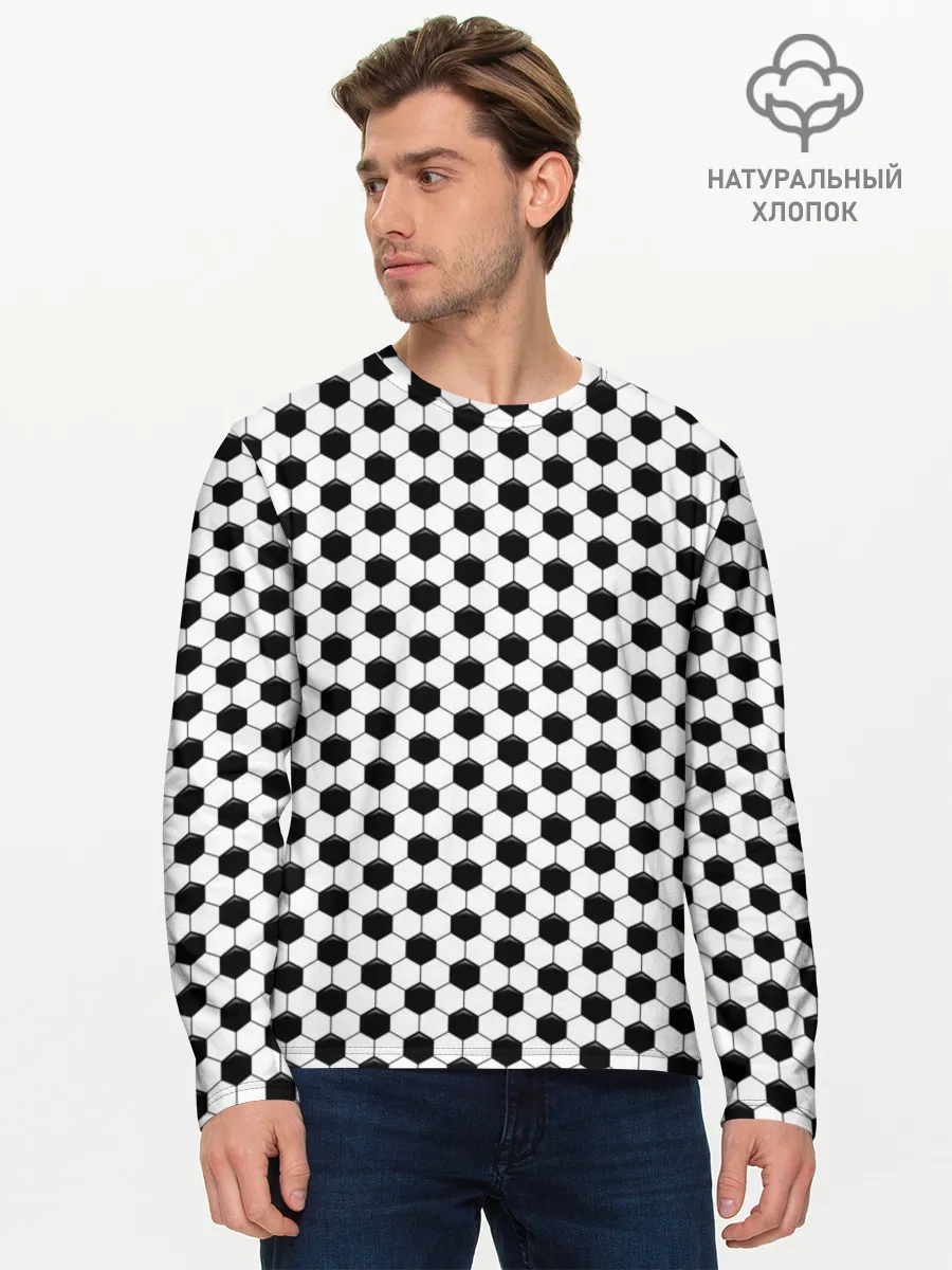 Мужской лонгслив базовый / Текстура мяча