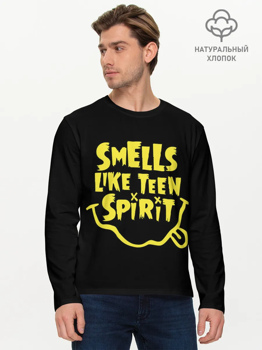 Мужской лонгслив базовый / Smells like teen spirit