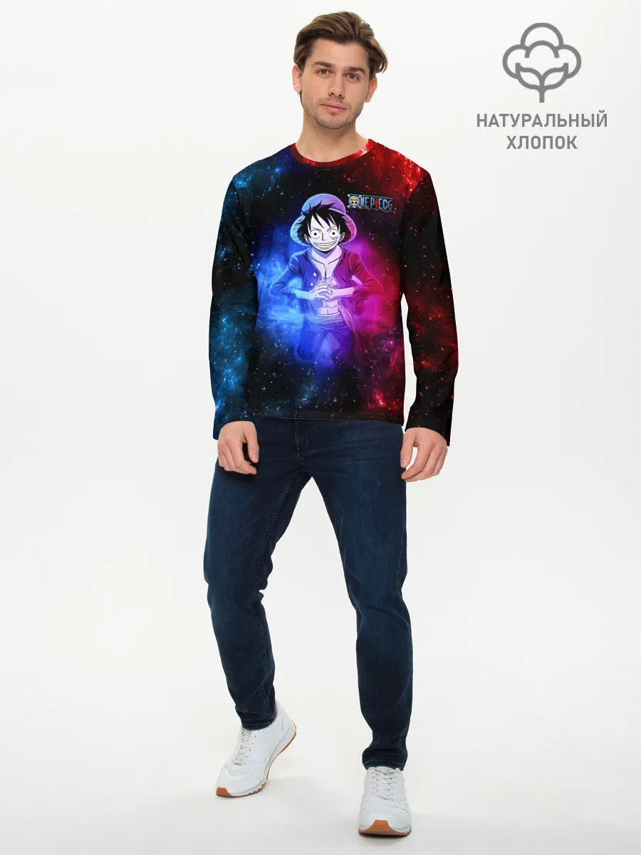 Мужской лонгслив базовый / Космический Луффи One Piece