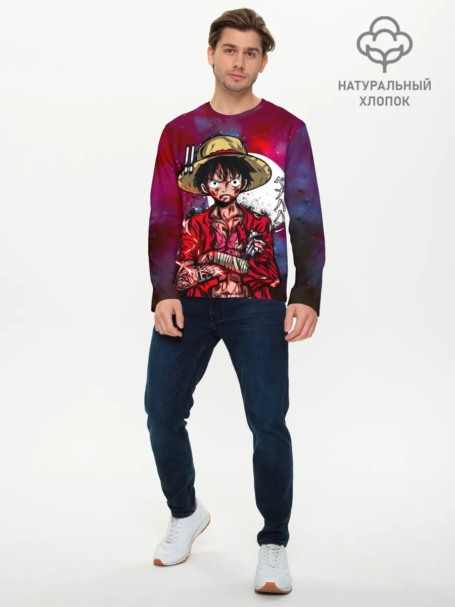 Мужской лонгслив базовый / Луффи One Piece. Большой куш