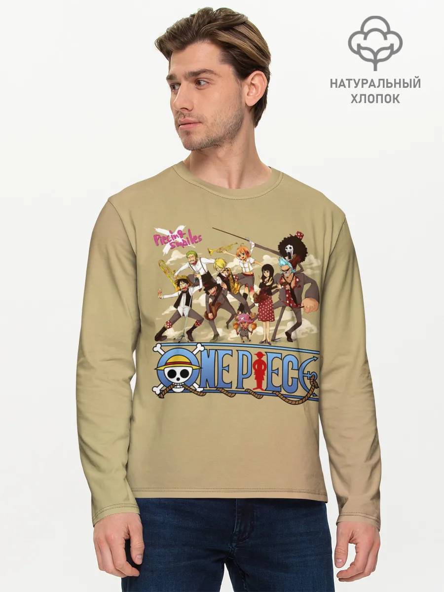 Мужской лонгслив базовый / Пираты Соломенной Шляпы | One Piece