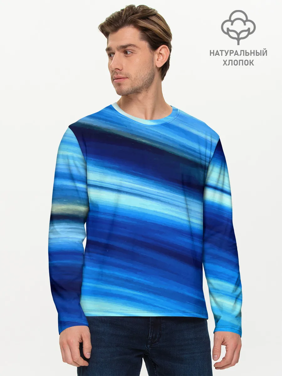 Мужской лонгслив базовый / Морской