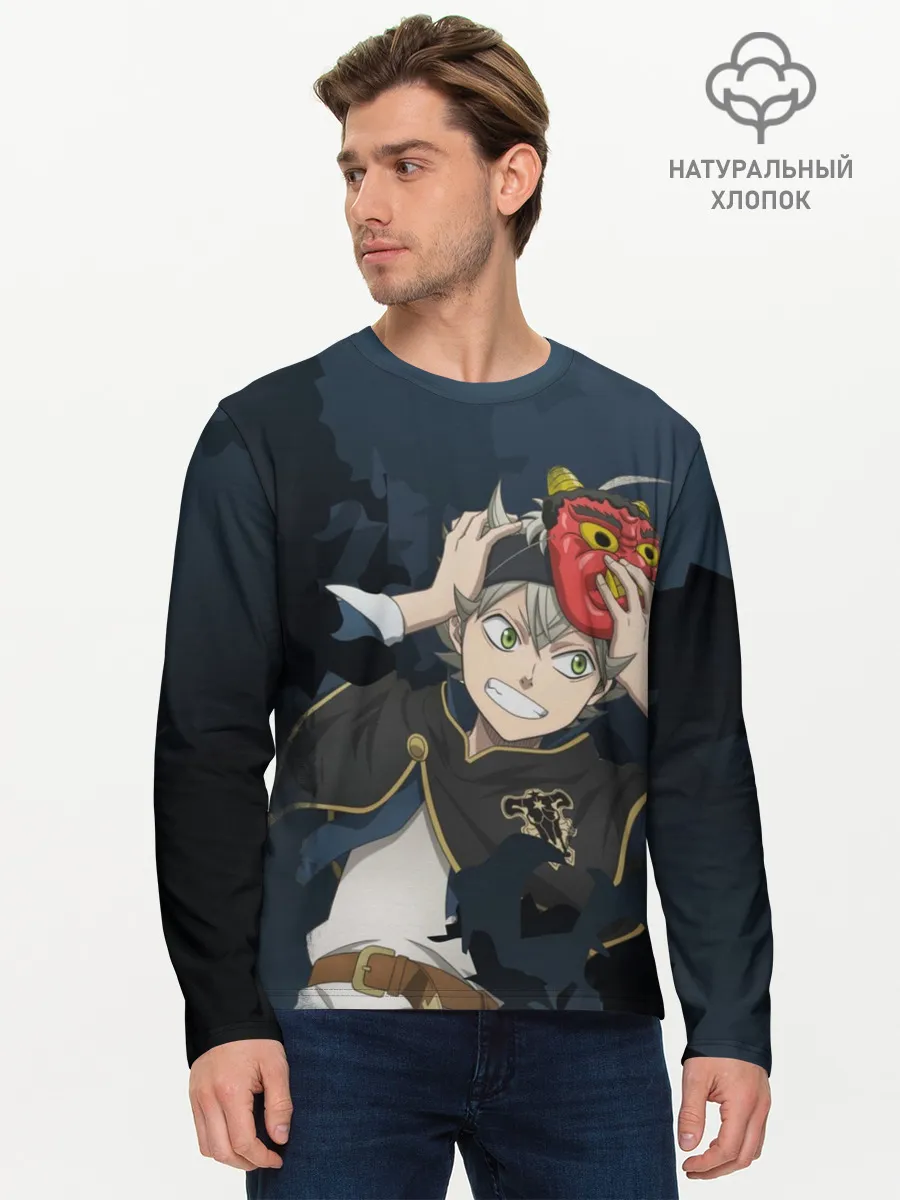 Мужской лонгслив базовый / Черный клевер