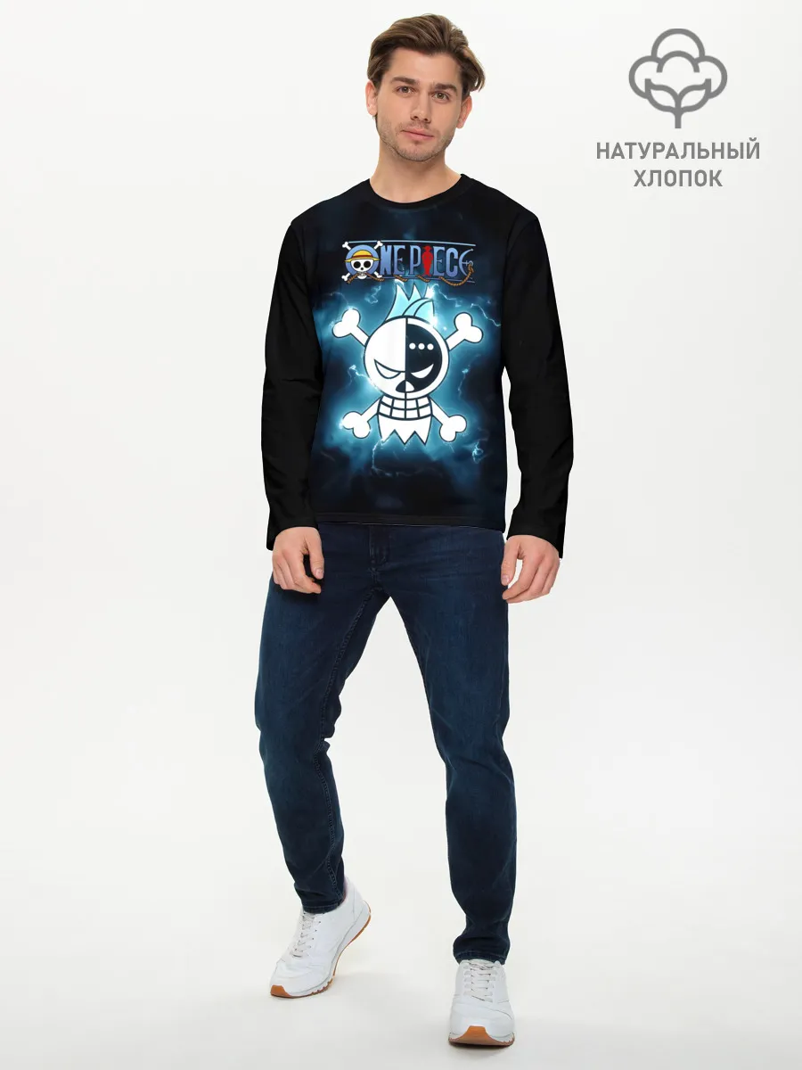 Мужской лонгслив базовый / Веселый Роджер Фрэнки | One Piece