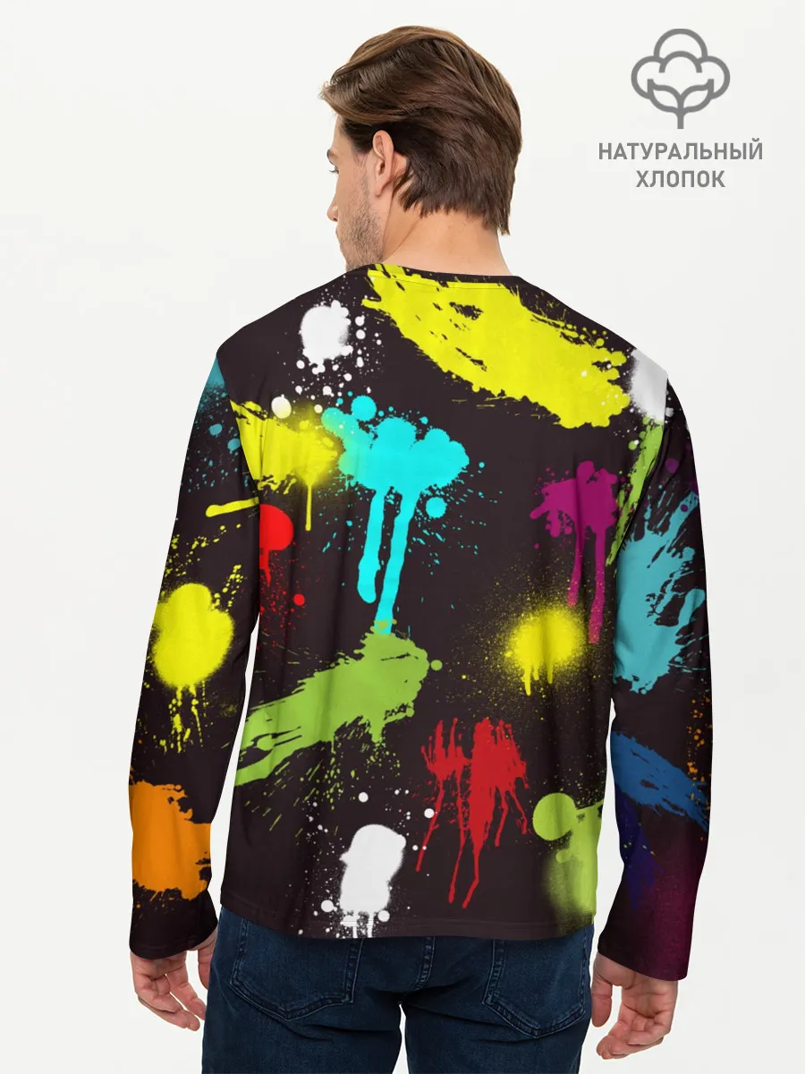 Мужской лонгслив базовый / Красочные кубы