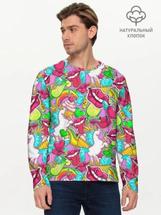 Мужской лонгслив базовый / Губы фреш