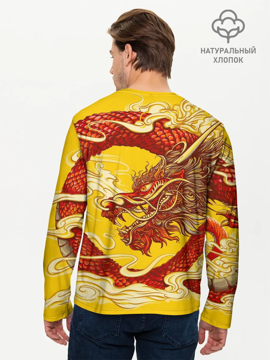 Мужской лонгслив базовый / Китайский Дракон, China Dragon