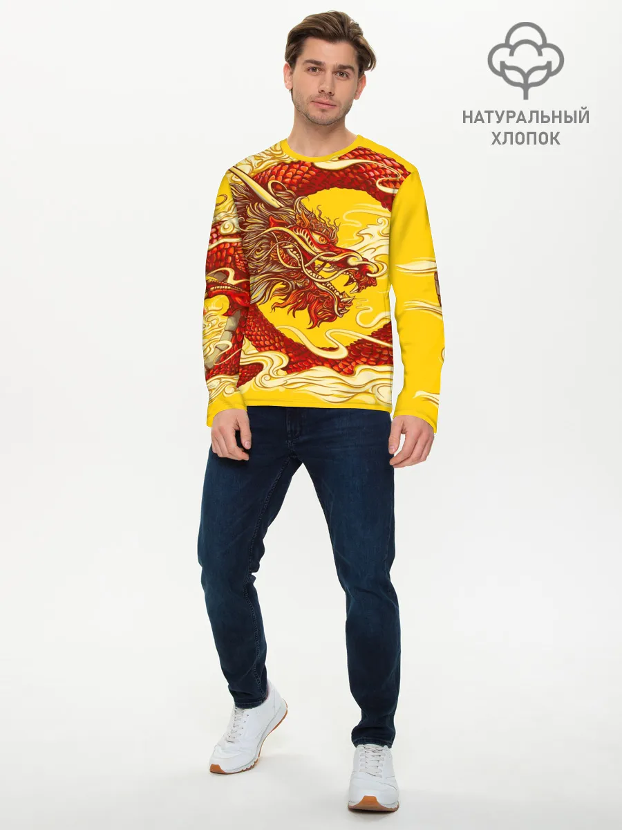 Мужской лонгслив базовый / Китайский Дракон, China Dragon