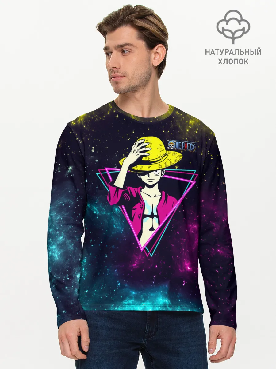 Мужской лонгслив базовый / Космический Луффи One Piece