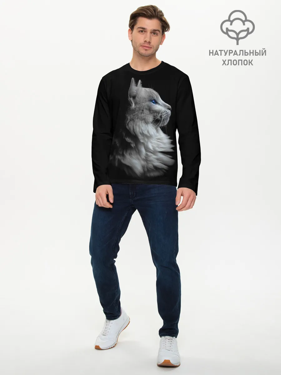 Мужской лонгслив базовый / Голубоглазый гот