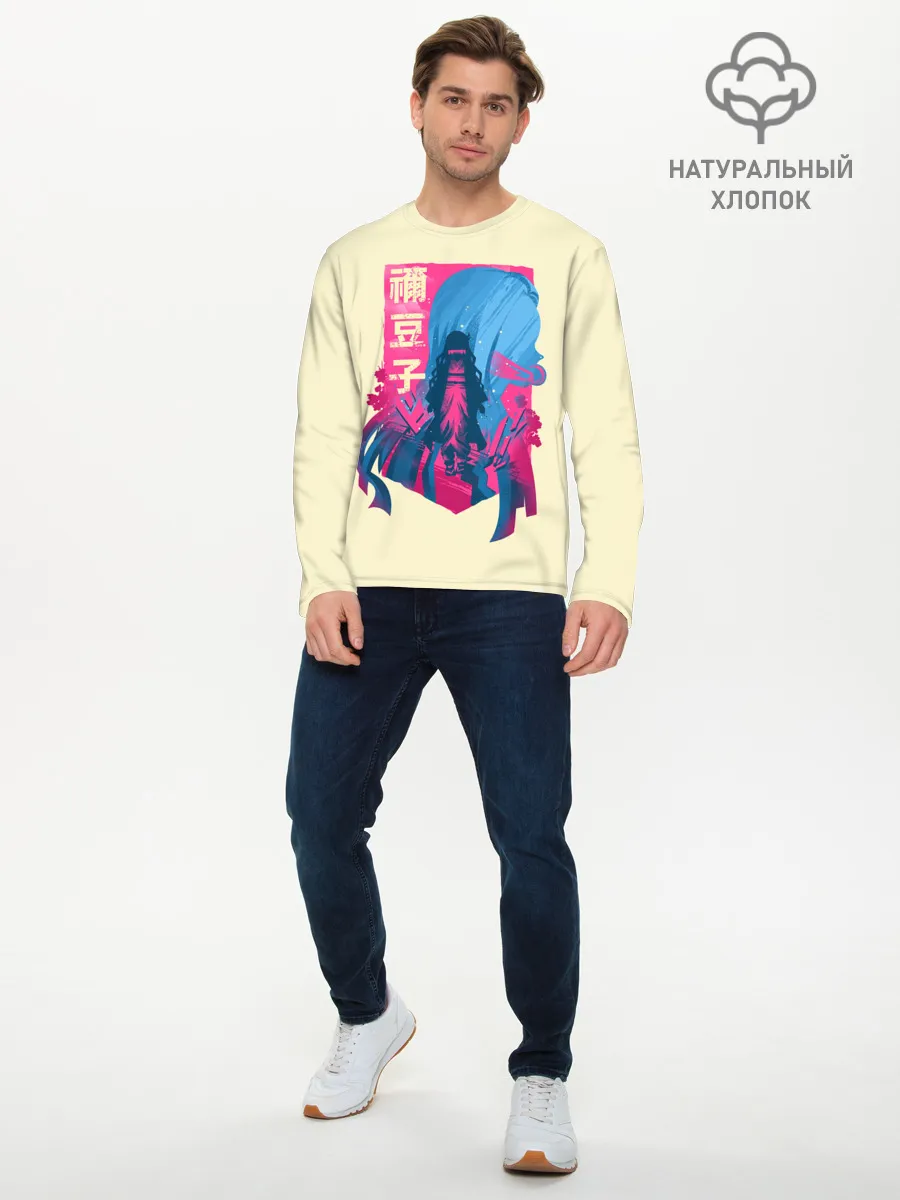 Мужской лонгслив базовый / Nezuko Neon