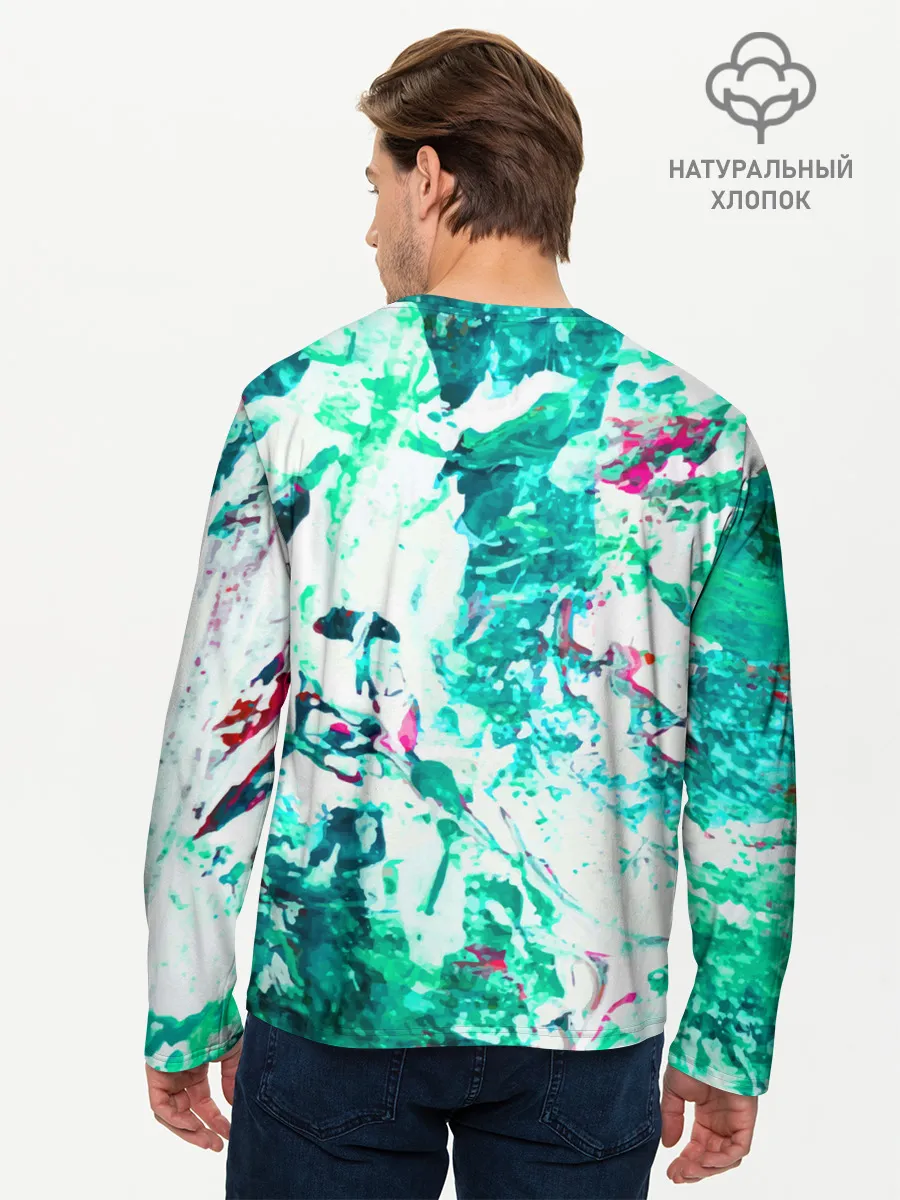 Мужской лонгслив базовый / Берюза Морской