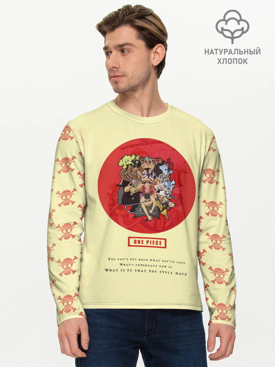Мужской лонгслив базовый / Пираты Соломенной Шляпы | One Piece