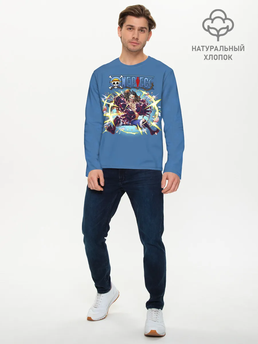Мужской лонгслив базовый / Атака Луффи взрыв | One Piece