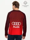 Мужской лонгслив базовый / AUDI красная сетка