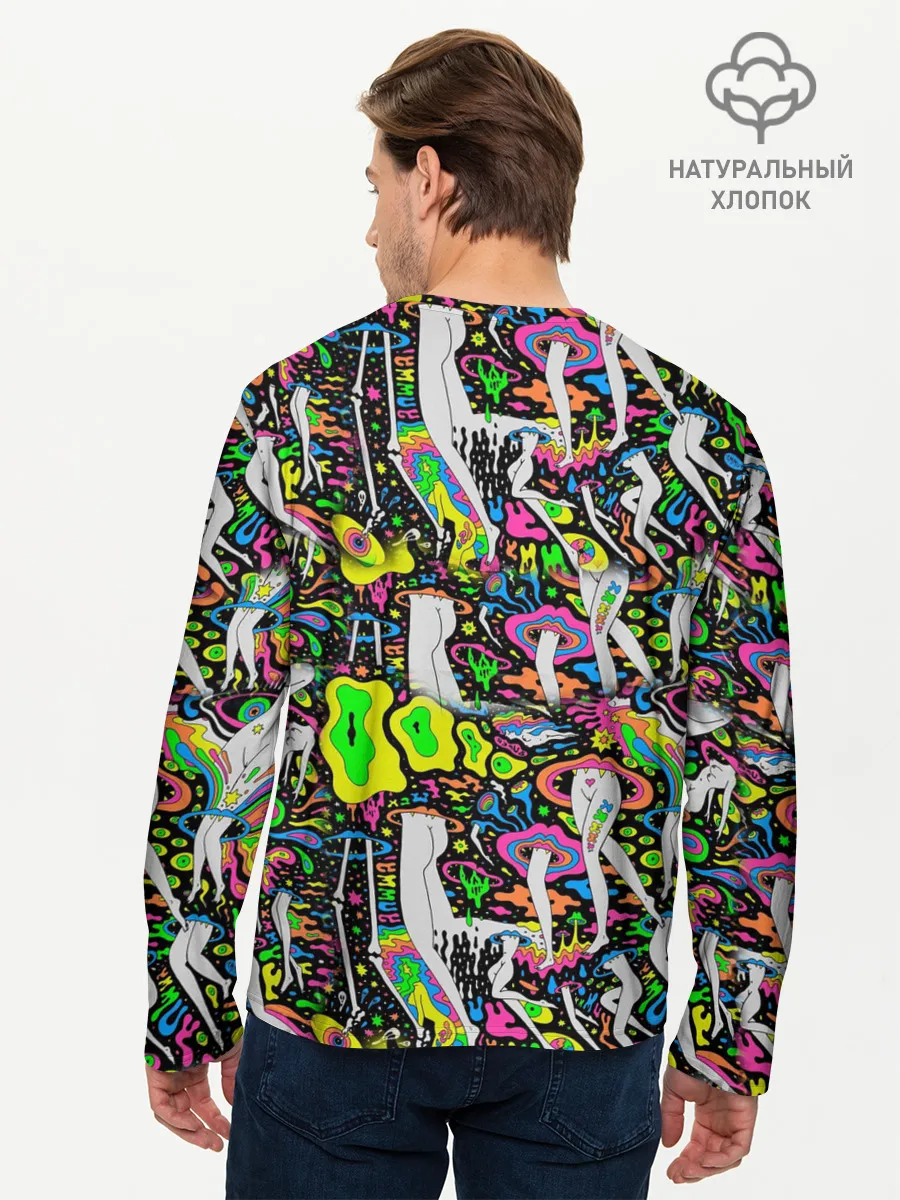 Мужской лонгслив базовый / Психоделика / Абстракция