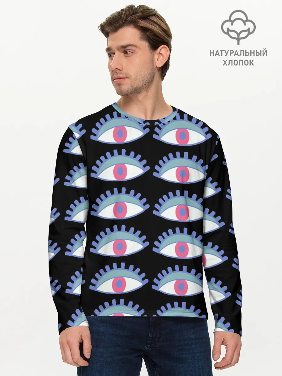 Мужской лонгслив базовый / Глаза