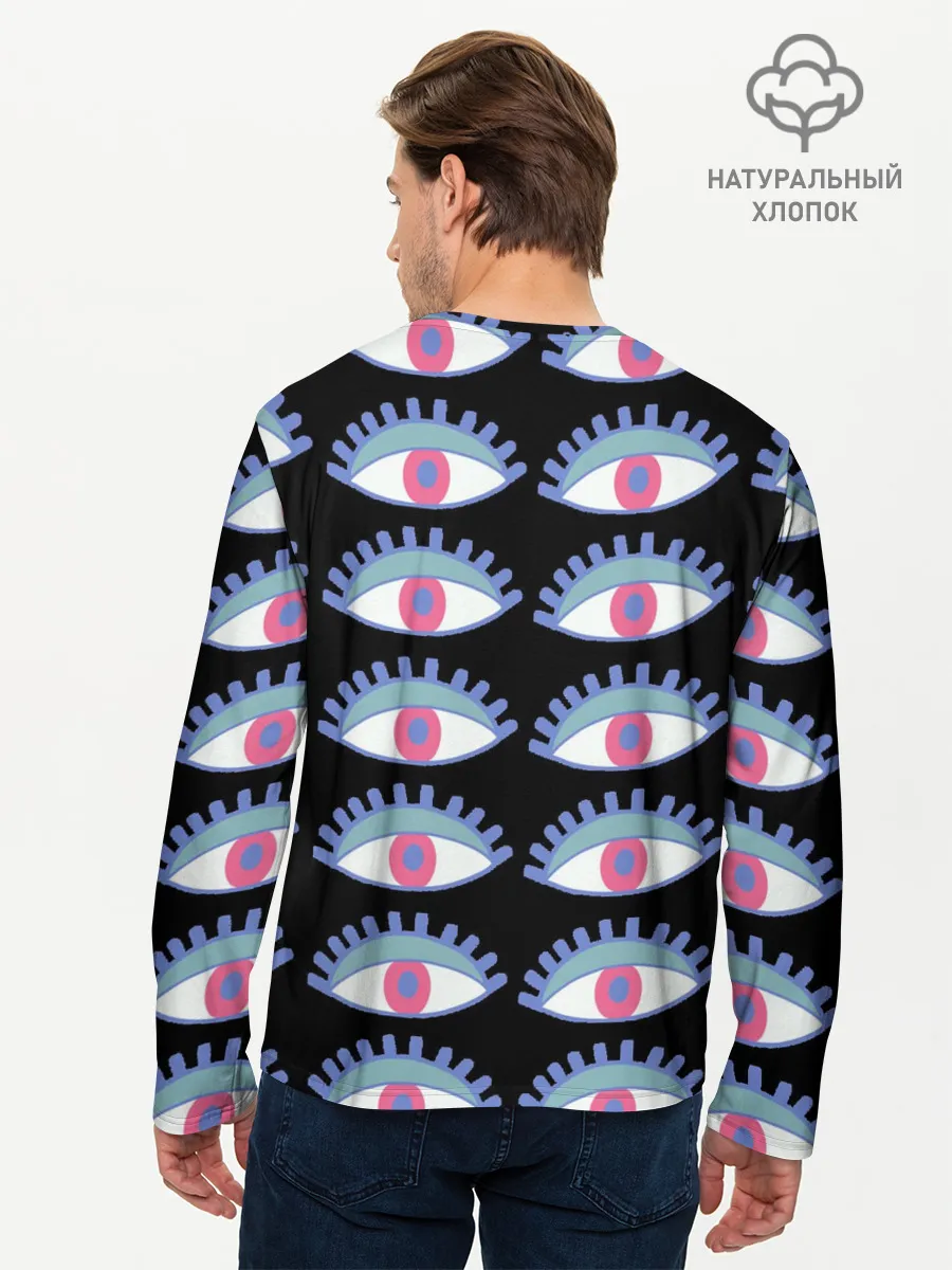 Мужской лонгслив базовый / Глаза