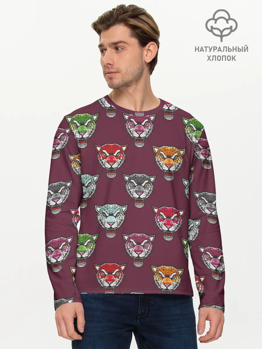 Мужской лонгслив базовый / Дикие кошки